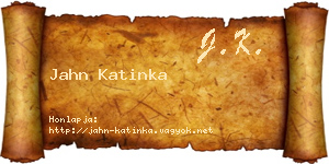 Jahn Katinka névjegykártya